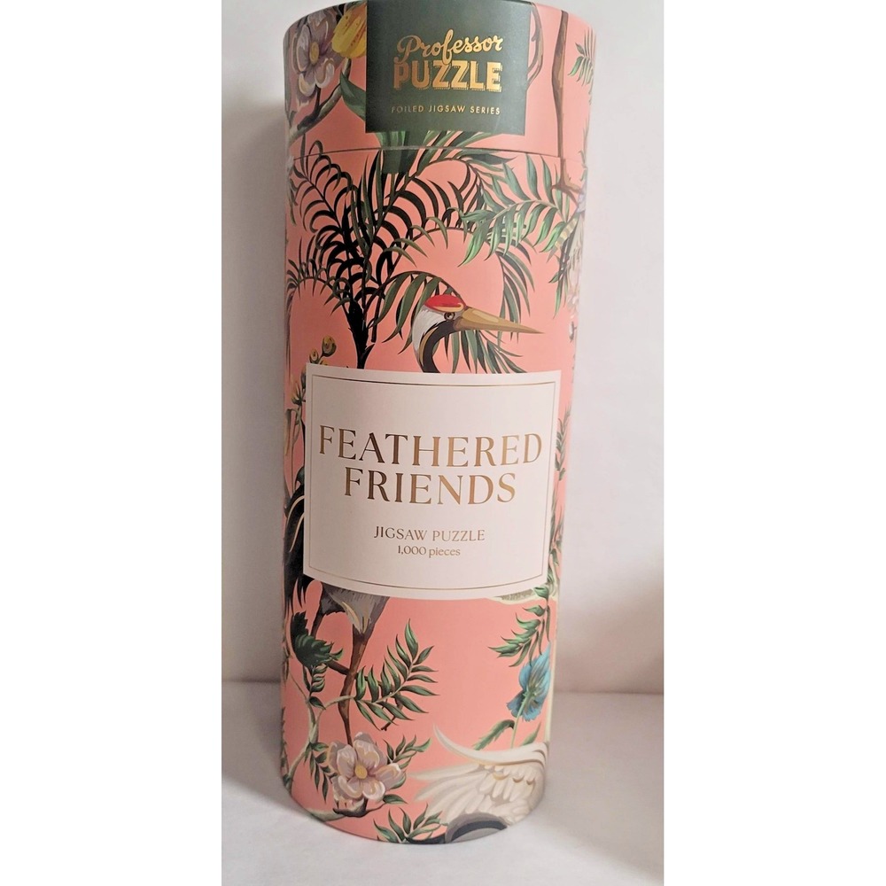 Professor Puzzle Feathered Friends 1000‎ Piece Jigsaw Puzzle Pink Birds Foiled